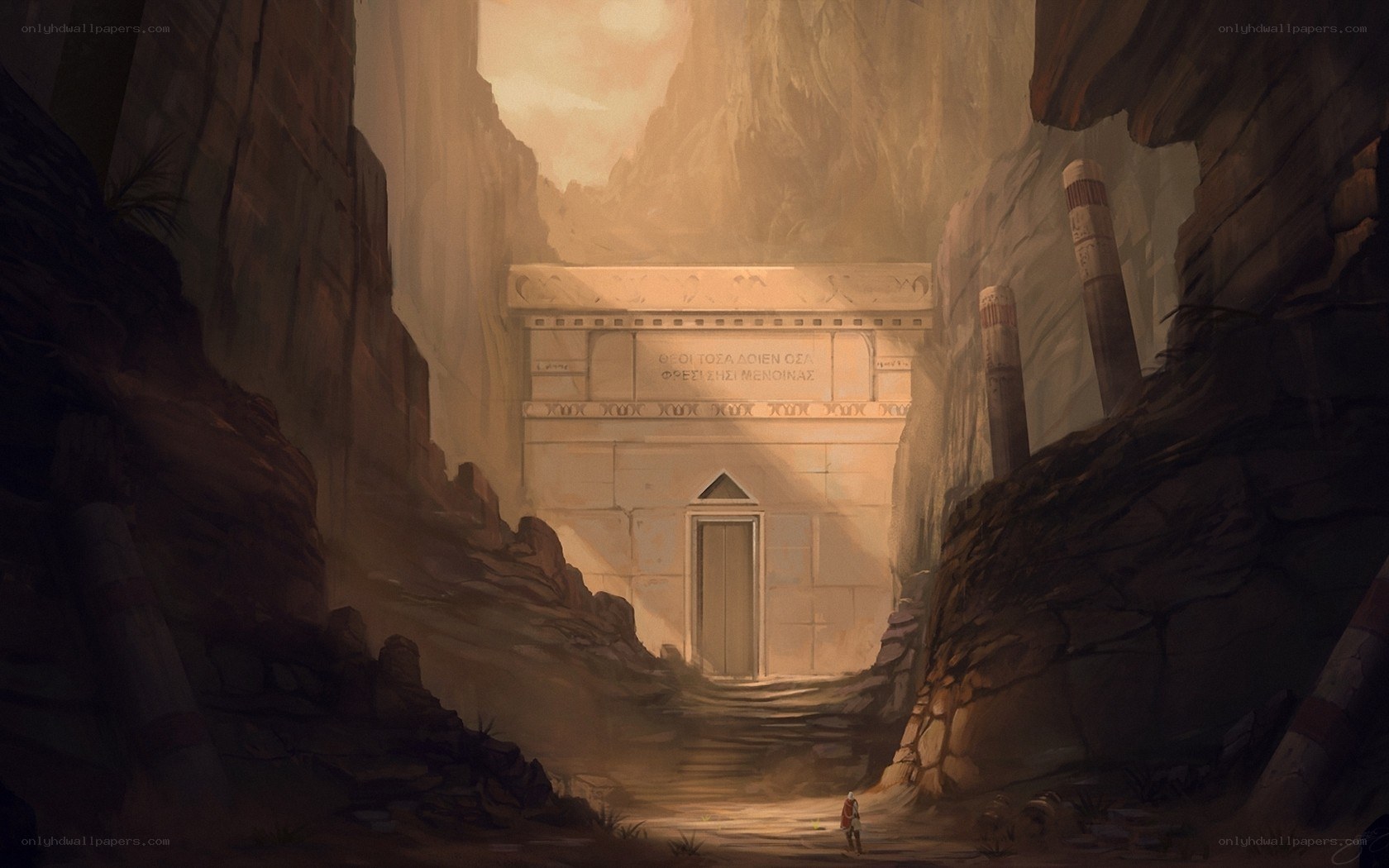 ancient temple in a canyon