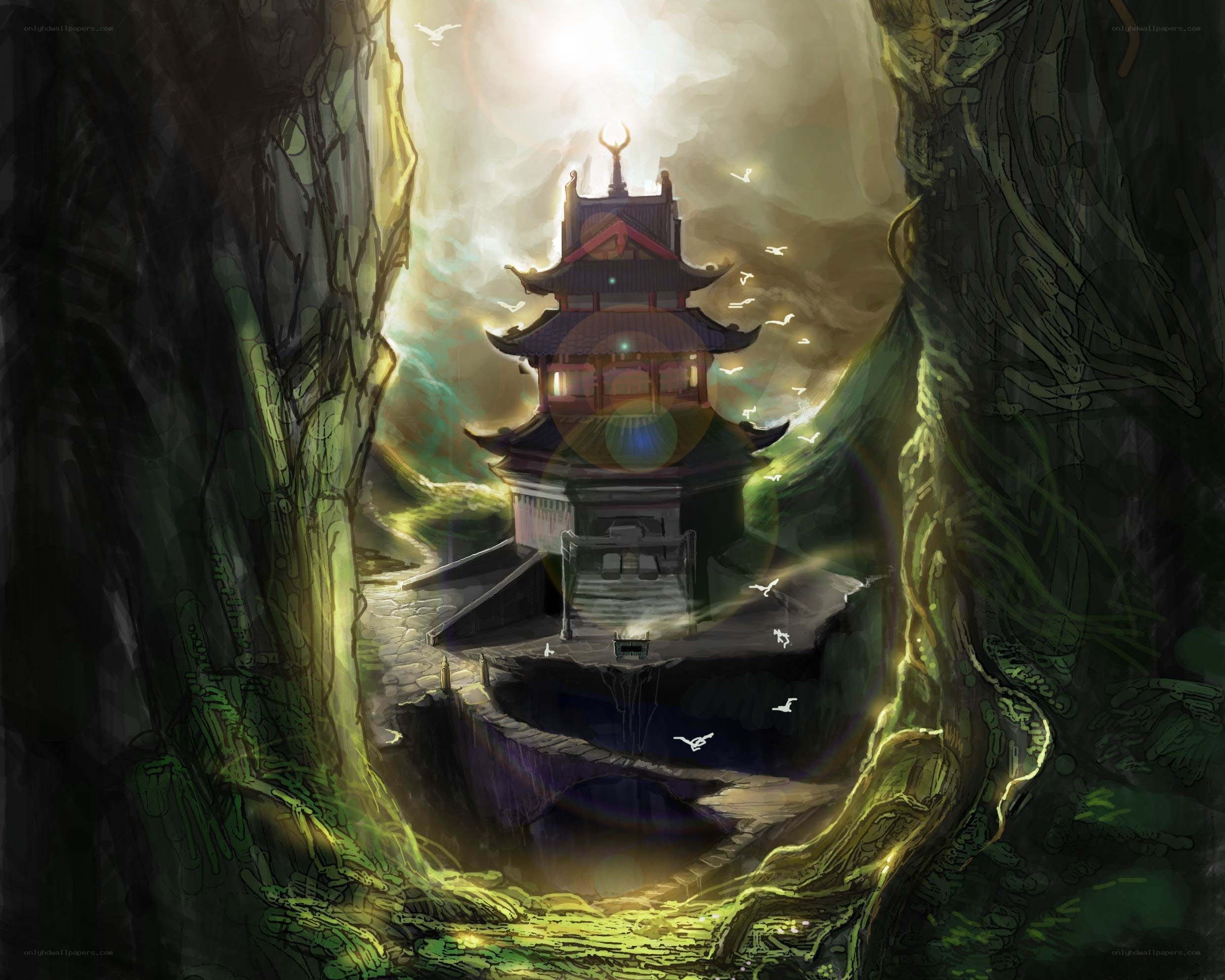 ancient temple in a cave