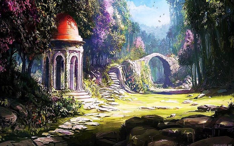 Ancient temple in a forest