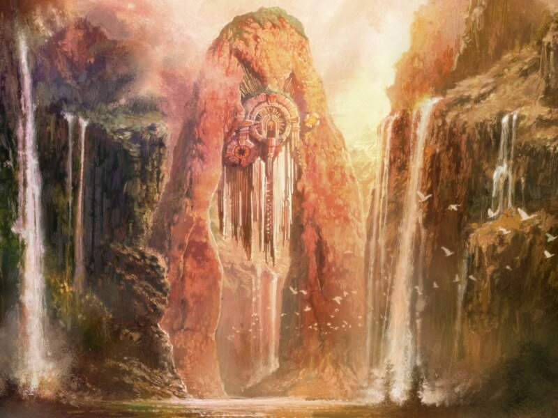 Ancient Temple in Canyon — Orange, Serene