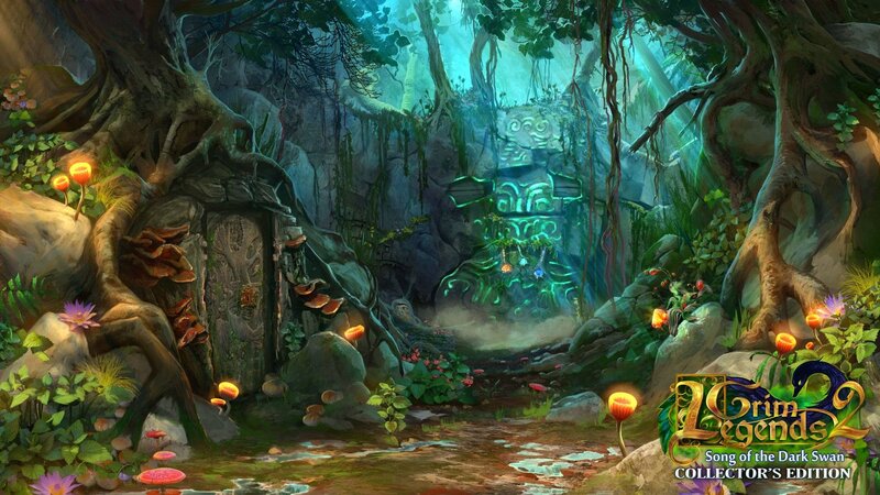 Ancient Temple in Jungle — Green, Mysterious, Digital Art, Statue