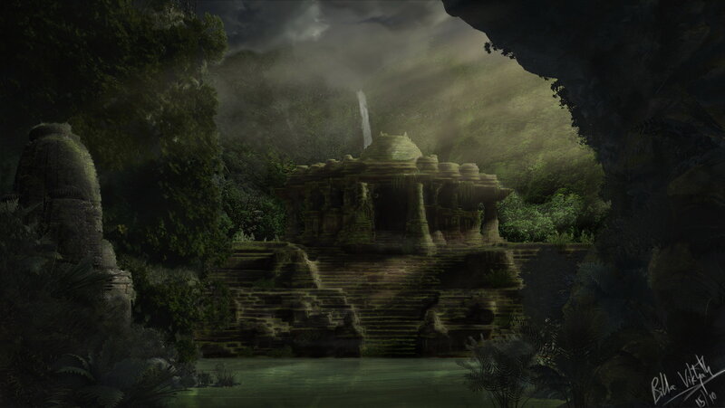 Ancient Temple in Jungle — Green, Mysterious