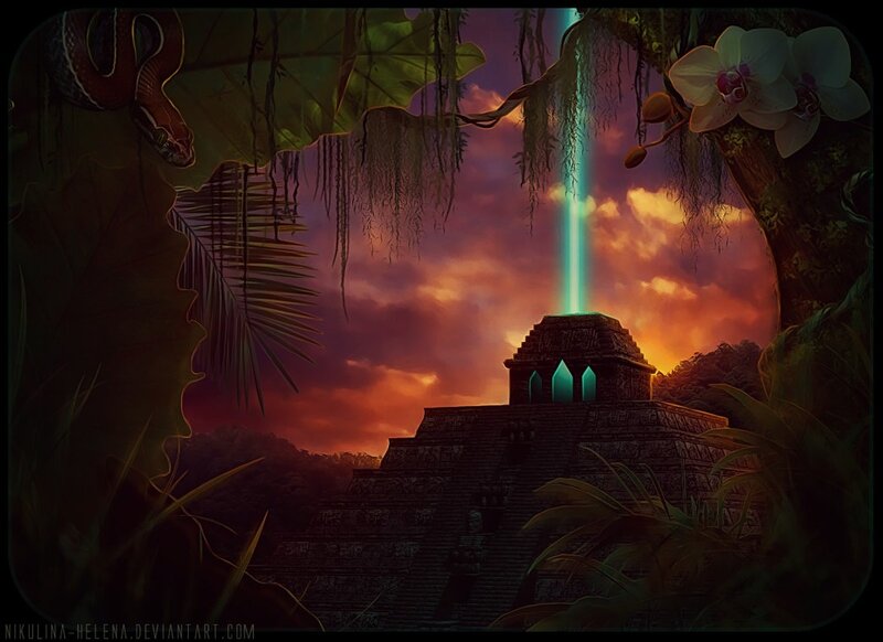 Ancient Temple in Jungle — Purple