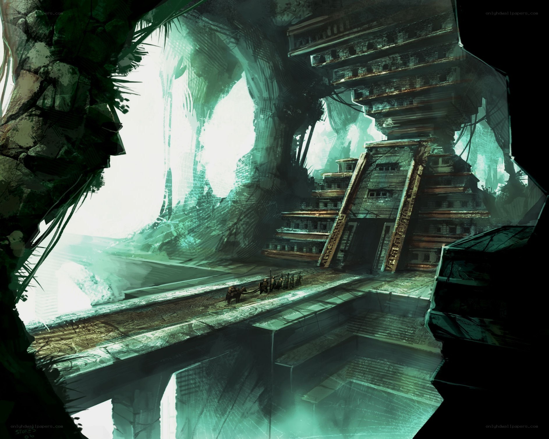 ancient temple in jungle ruins