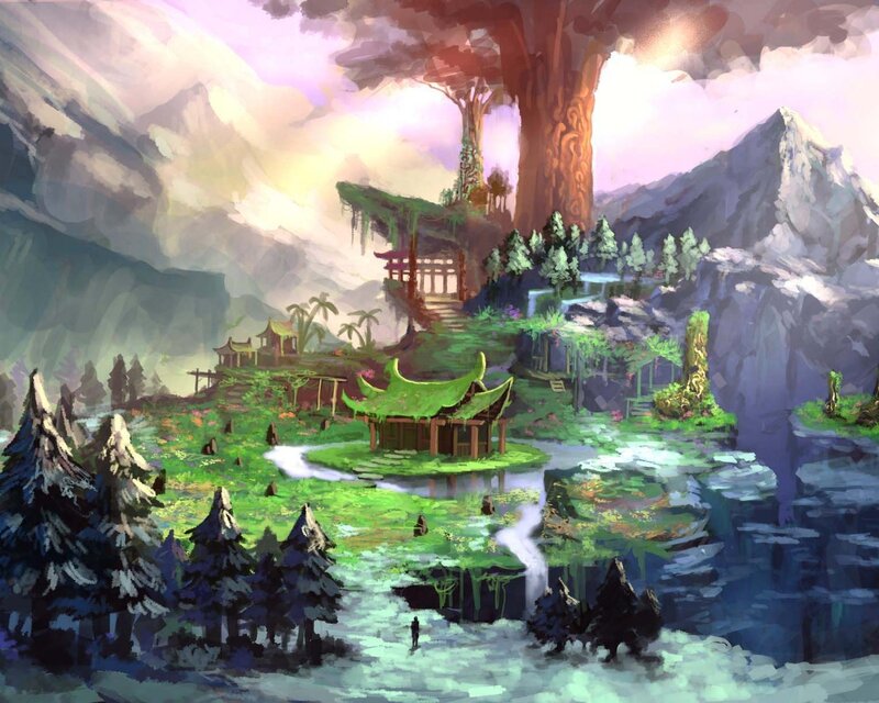 ancient temple in mountain valley