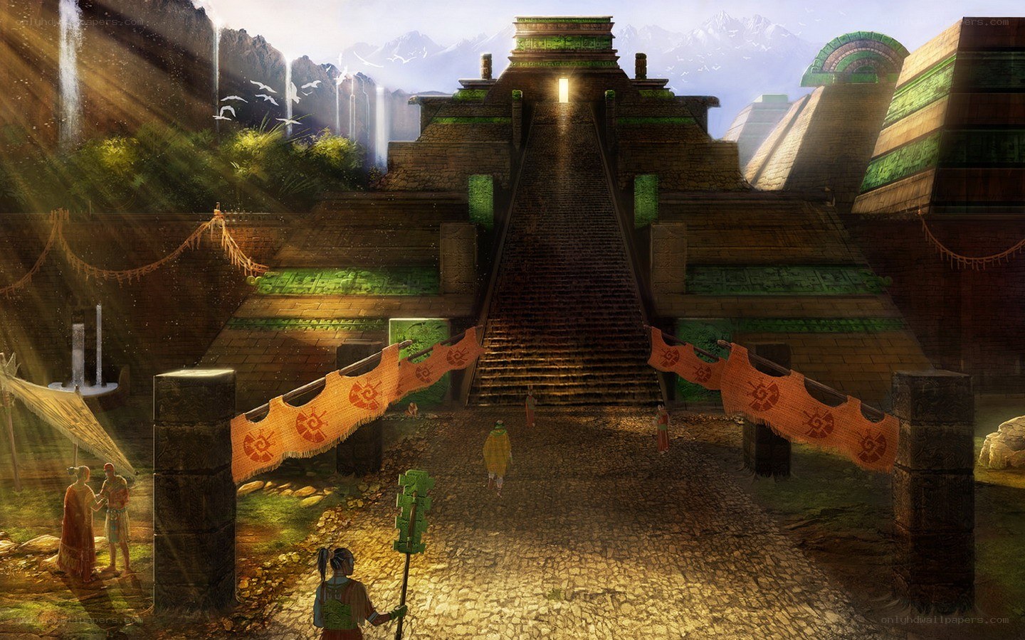 ancient temple in mountain valley