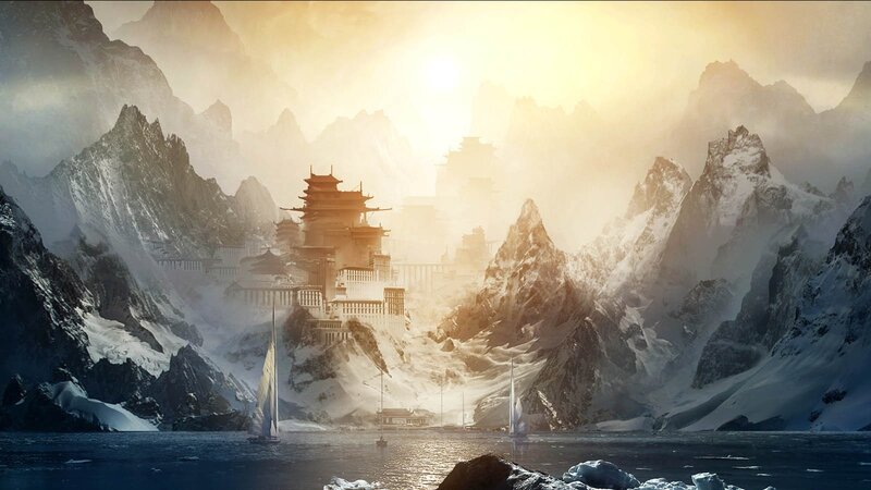 Ancient Temple in Mountains — Gold