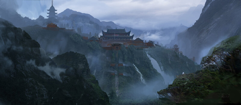 Ancient Temple in Mountains — Green, Serene