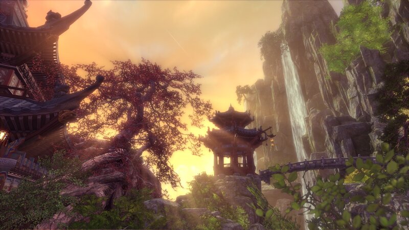Ancient Temple in Mountains — Orange, Serene