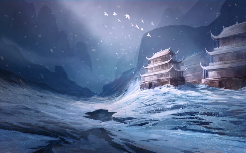 Ancient Temple in Storm