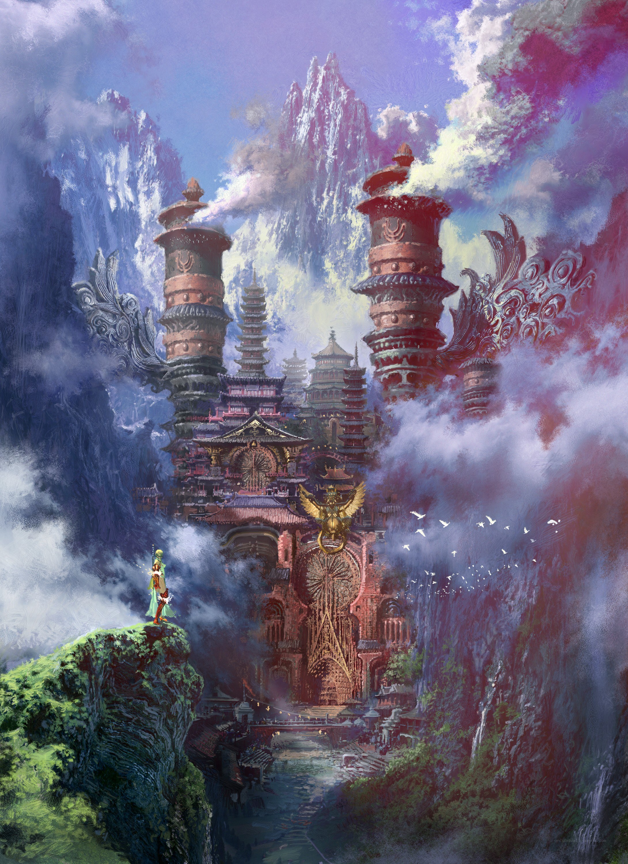 ancient temple in the clouds