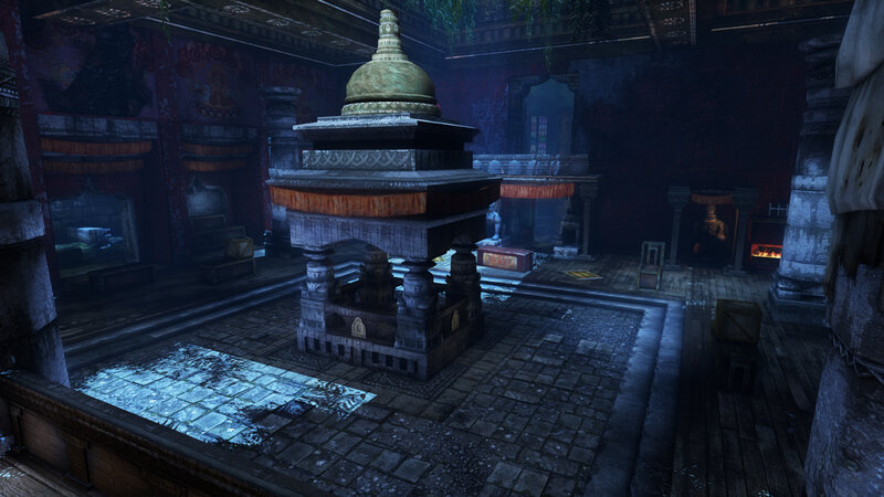 Ancient Temple Interior — Gray, Dark