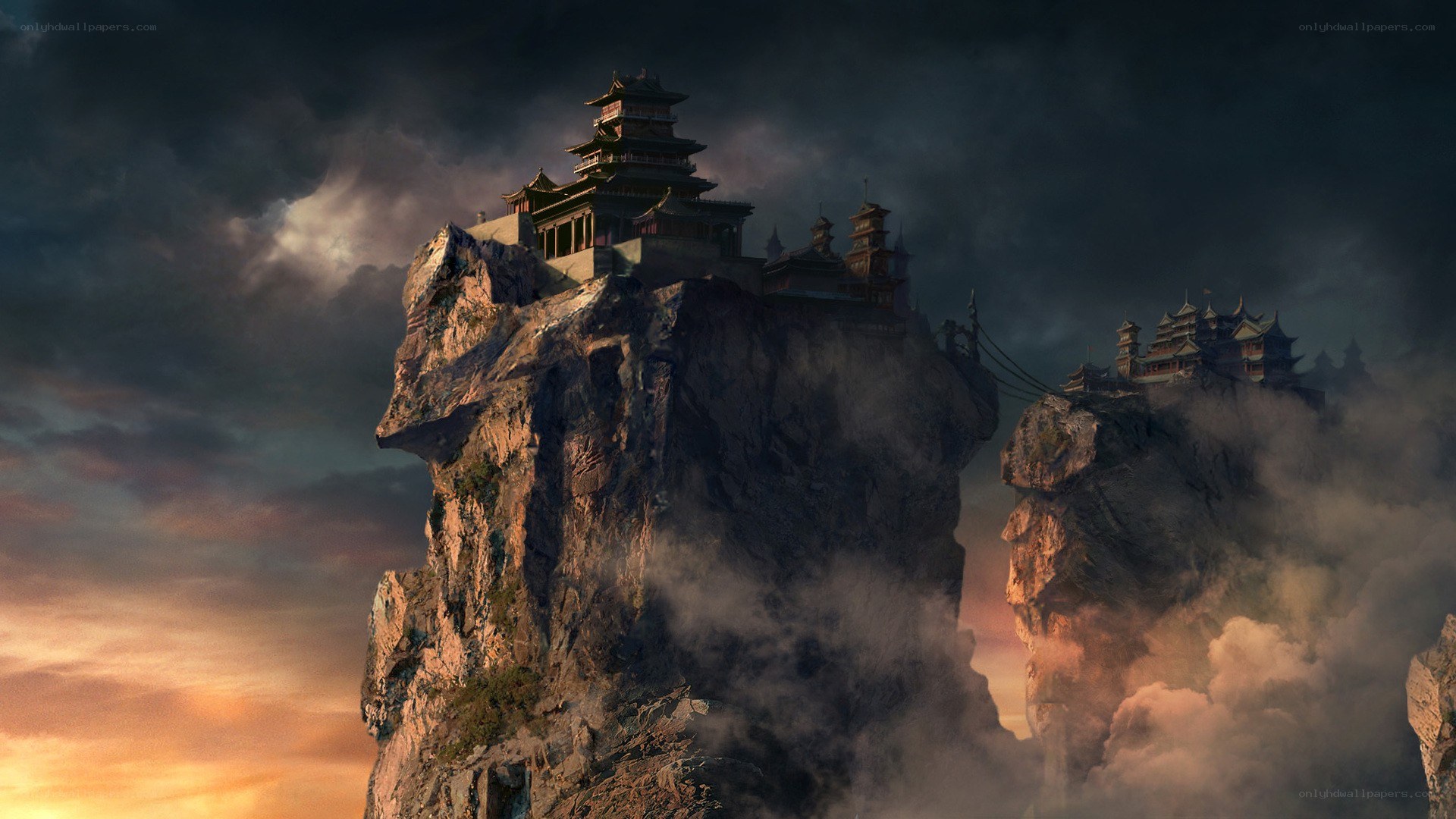Ancient temple on a cliff