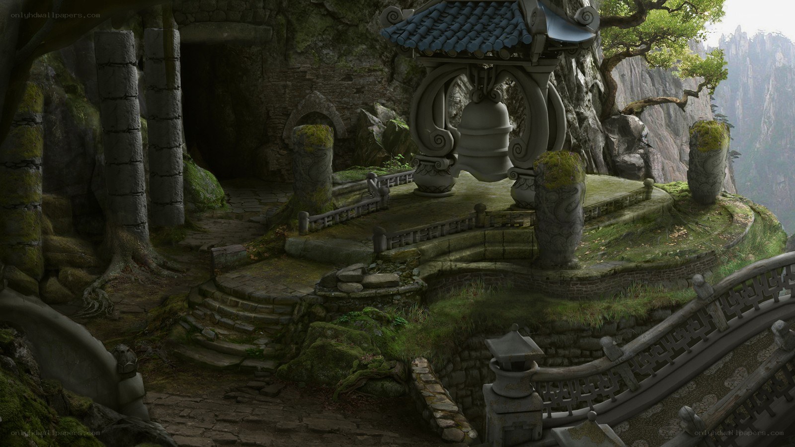 ancient temple on a cliff