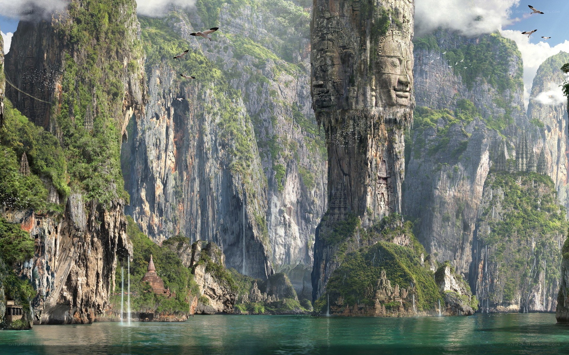 ancient temple on a cliff