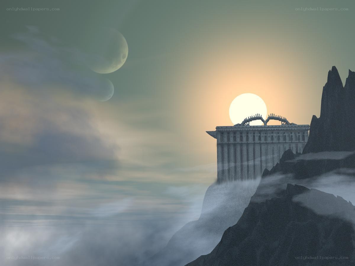 ancient temple on a cliff