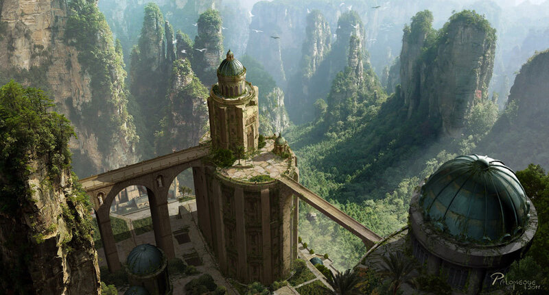 ancient temple on a cliff