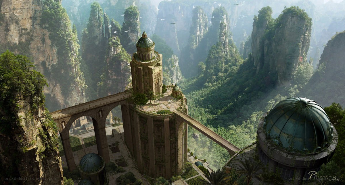 ancient temple on a cliff