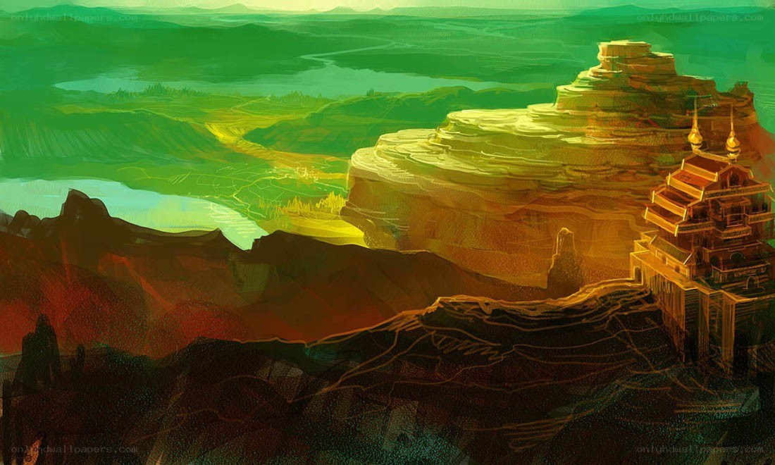 ancient temple on a cliff