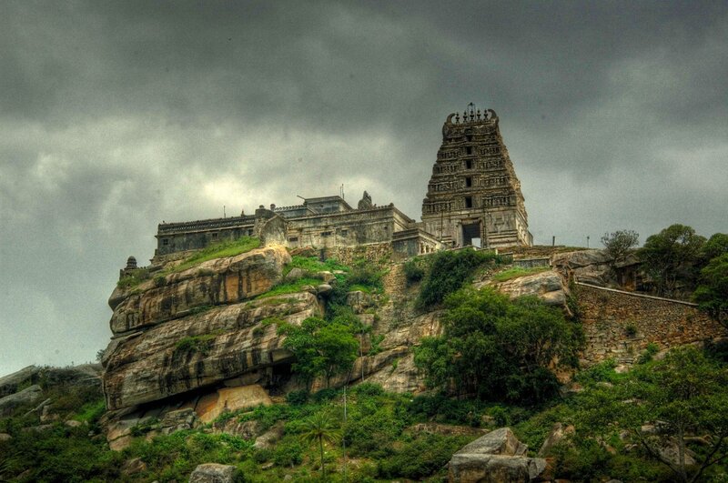 ancient temple on a rocky hill