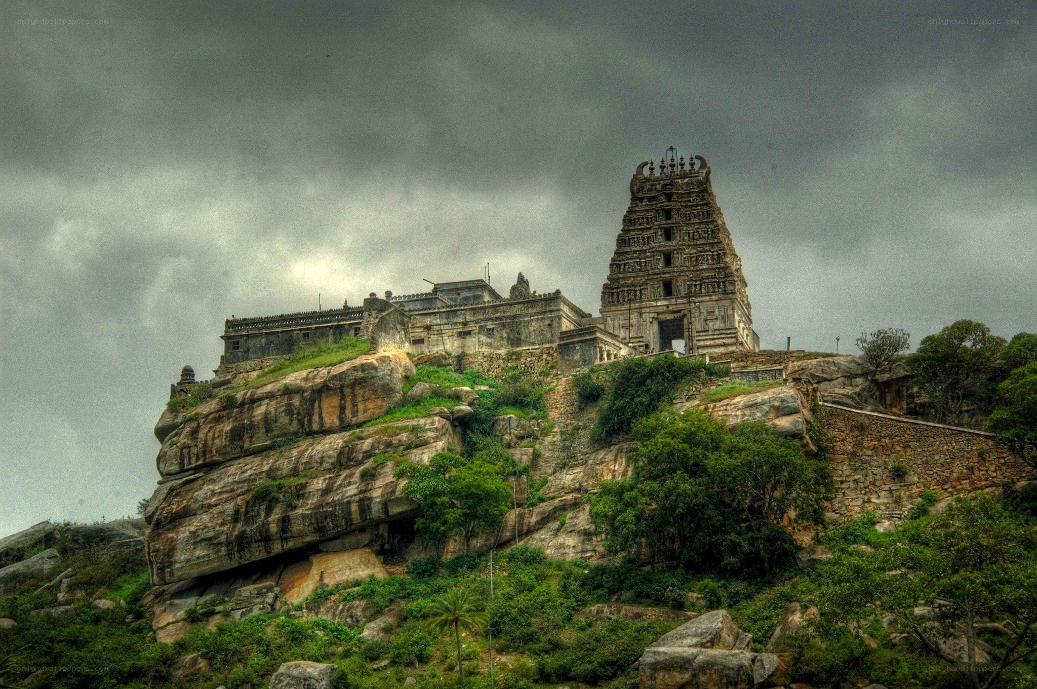 ancient temple on a rocky hill