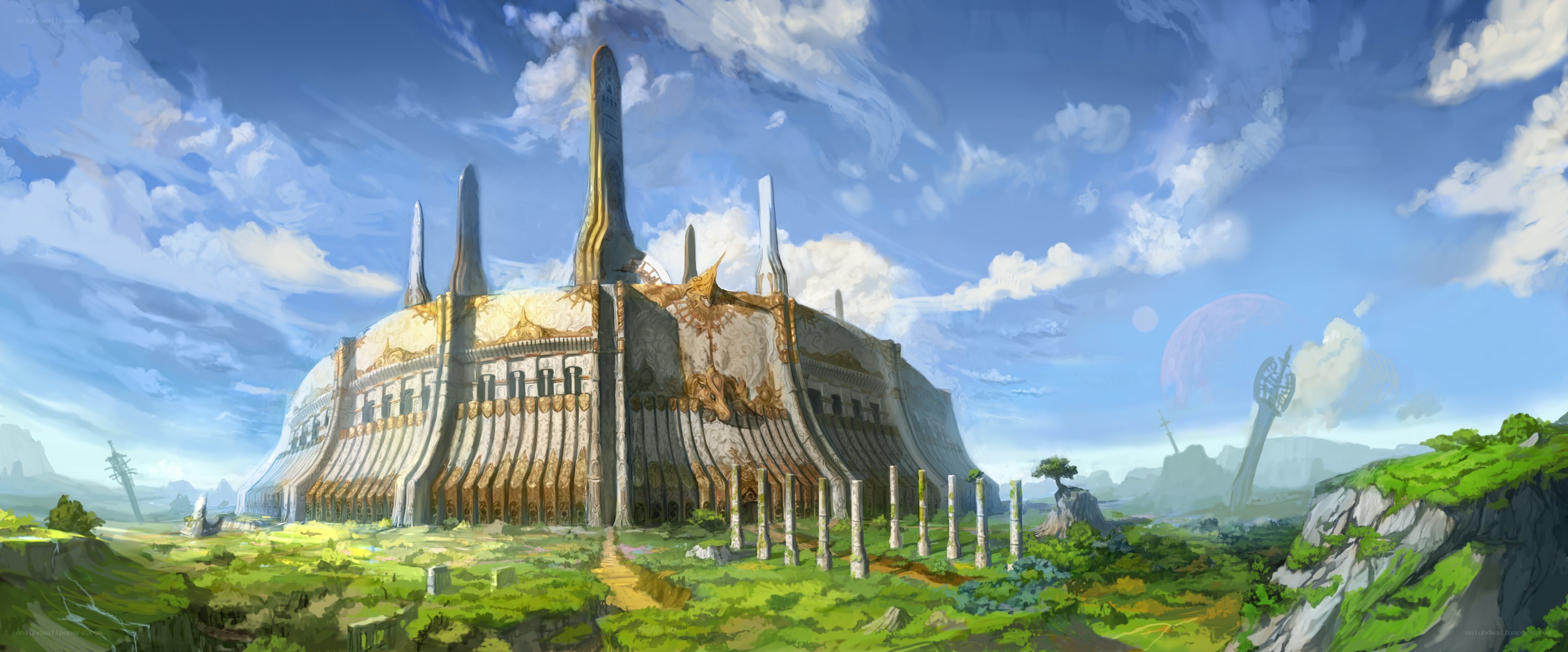 ancient temple on alien planet