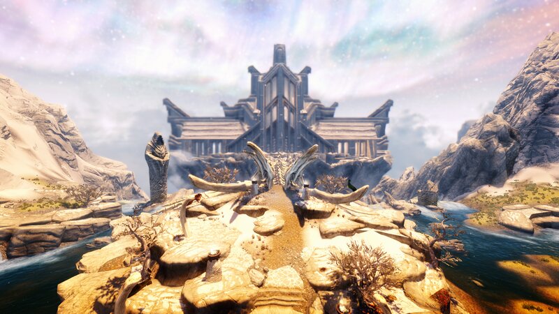 Ancient Temple on Cliff — Blue, Serene, 3d Render