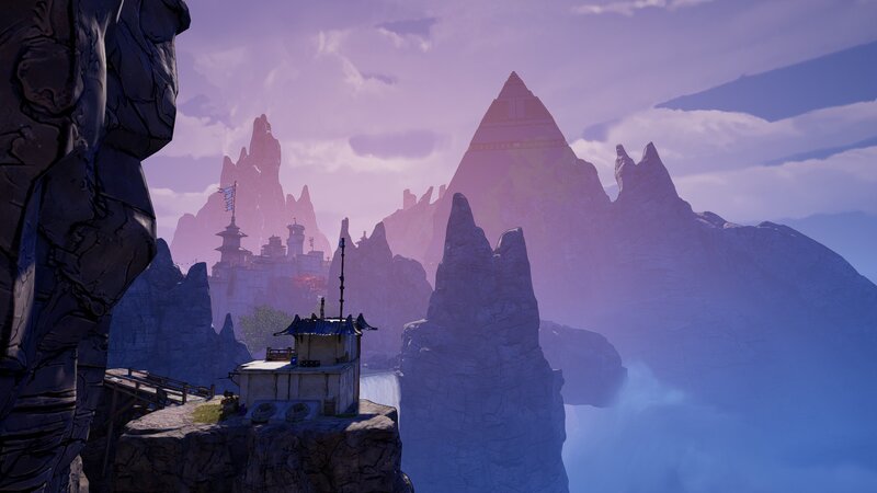 Ancient Temple on Cliff — Purple