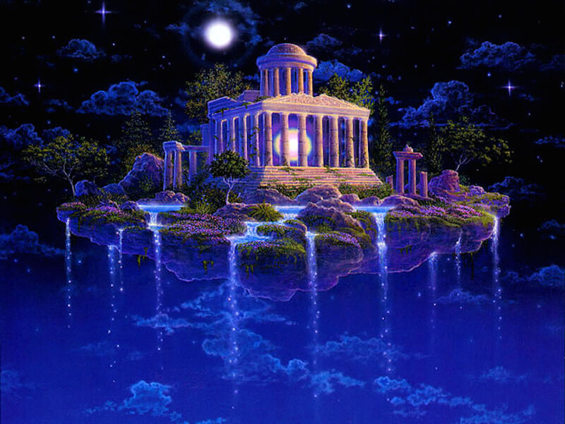 Ancient Temple on Island