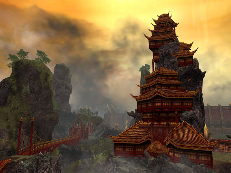 Ancient Temple on Mountain — Orange