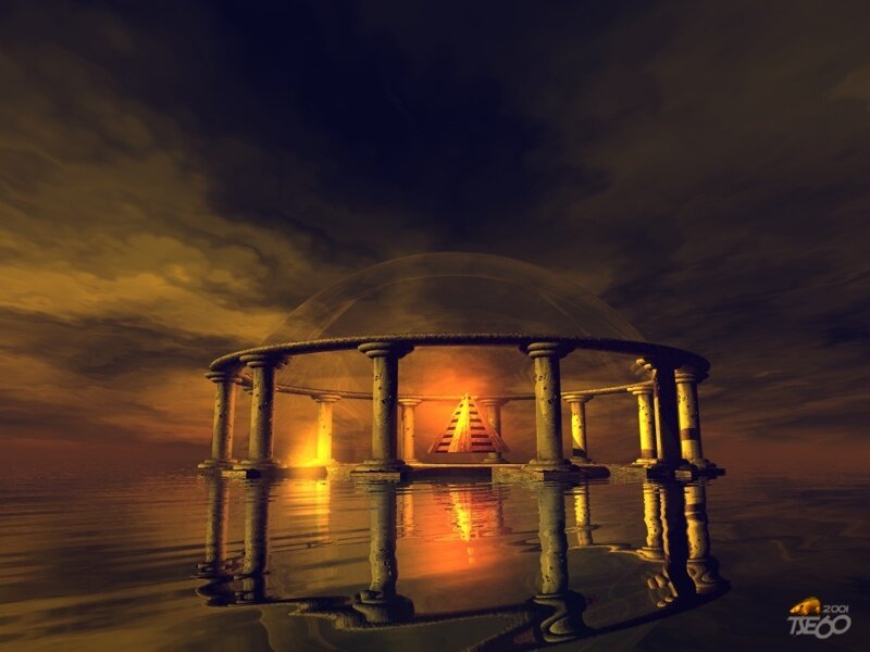 ancient temple on water