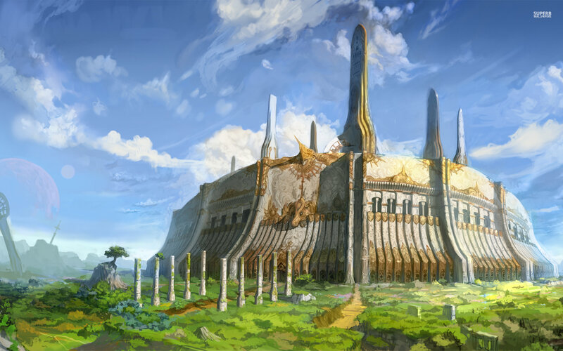 Ancient Temple Ruin — Blue