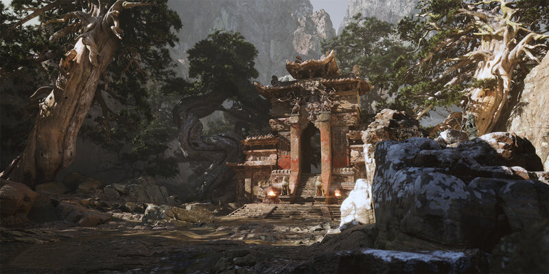 Ancient Temple Ruin — Brown, Serene