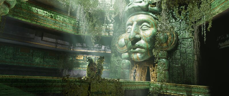 Ancient Temple Ruin — Green, Mysterious, 3d Render