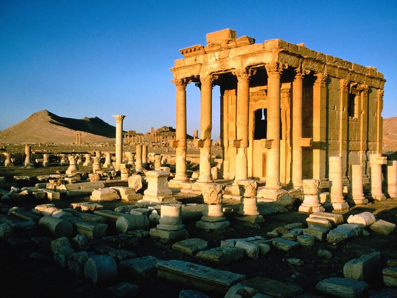 Ancient Temple Ruins — Blue, Dramatic, Afternoon, Photograph