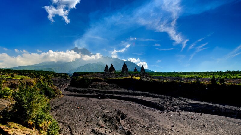 Ancient Temple Ruins — Blue, Dramatic, Afternoon