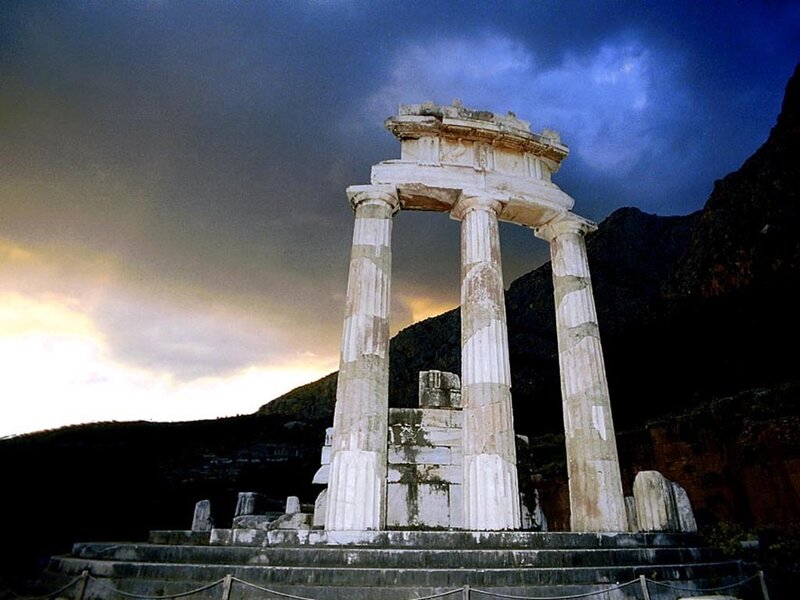 Ancient Temple Ruins — Blue, Dramatic