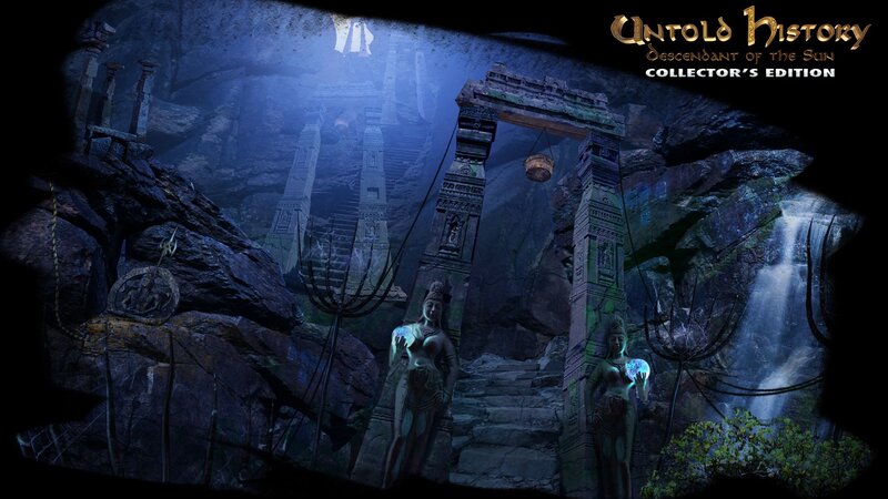 Ancient Temple Ruins — Blue, Mysterious, Night