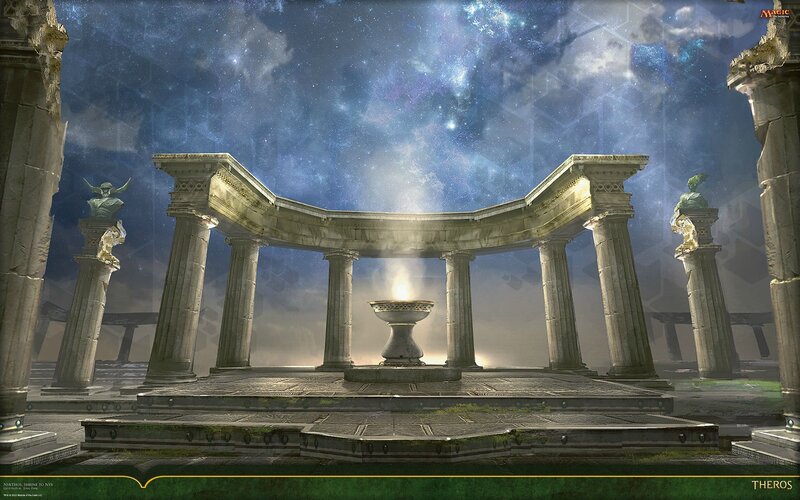 Ancient Temple Ruins — Blue, Serene, Night
