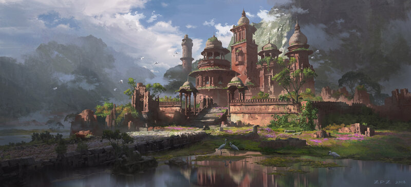 Ancient Temple Ruins — Brown, Serene, Afternoon