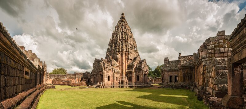 Ancient Temple Ruins — Green, Dramatic, Afternoon, Photograph
