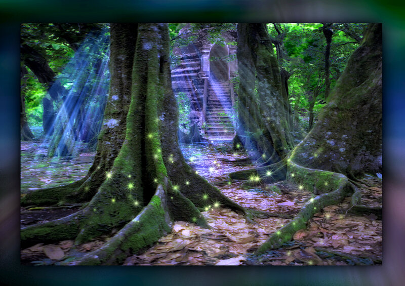 Ancient Temple Ruins — Green, Mystical