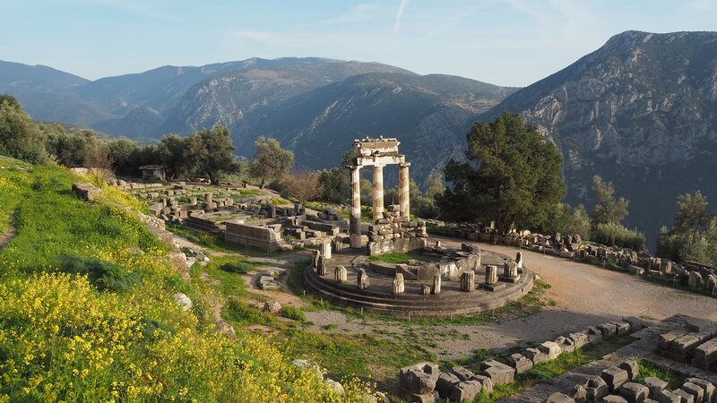 Ancient Temple Ruins — Green, Serene, Afternoon, Photograph, Mountains