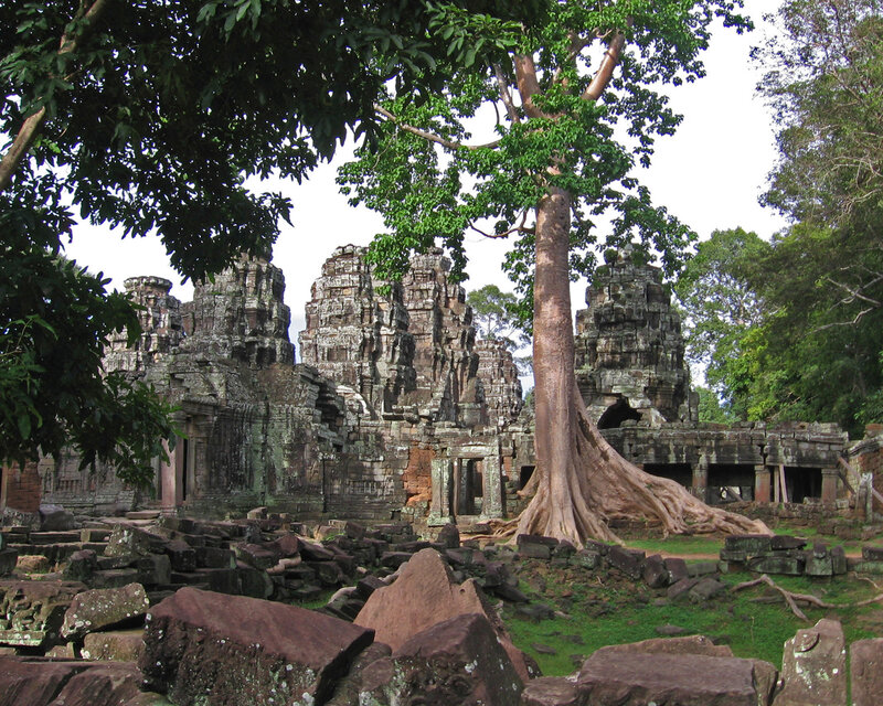 Ancient Temple Ruins — Green, Serene, Afternoon