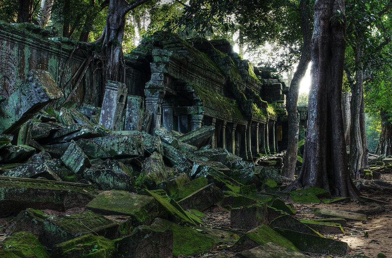 Ancient temple ruins in jungle