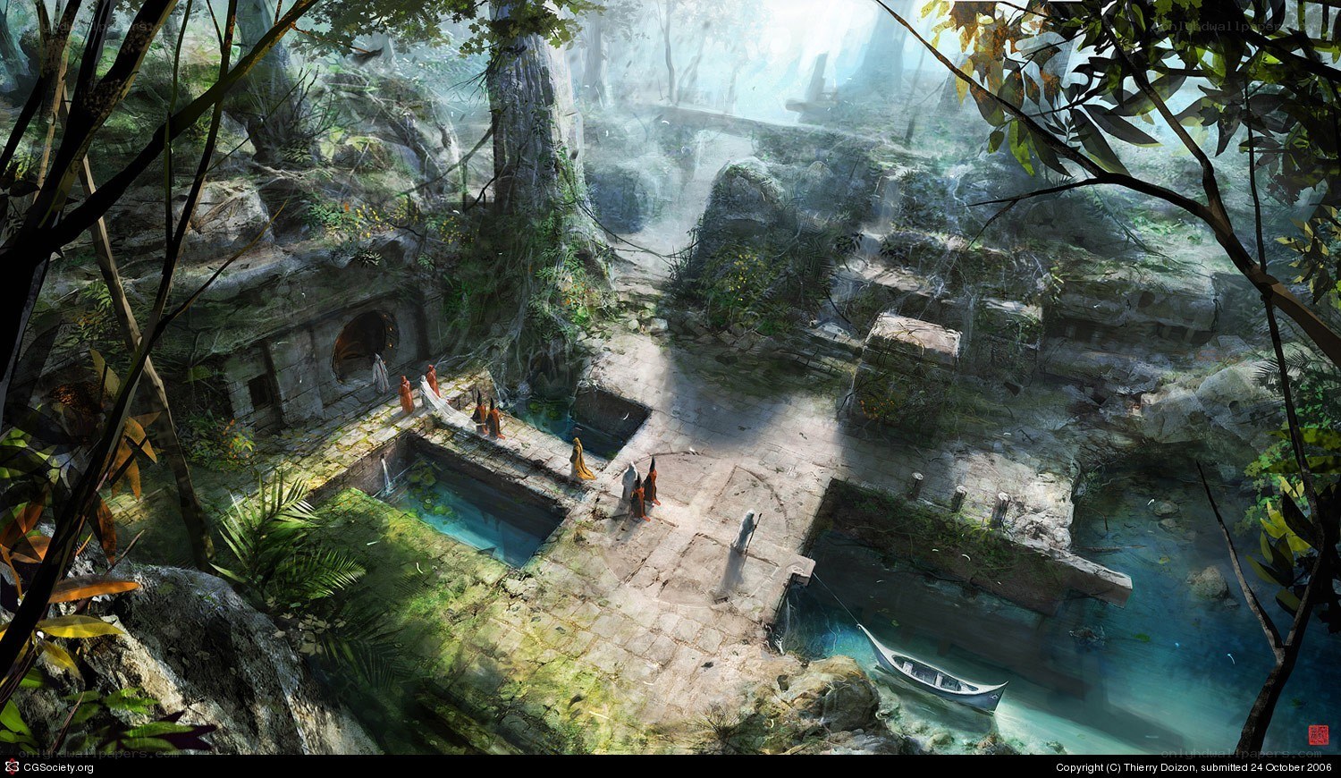 ancient temple ruins in jungle