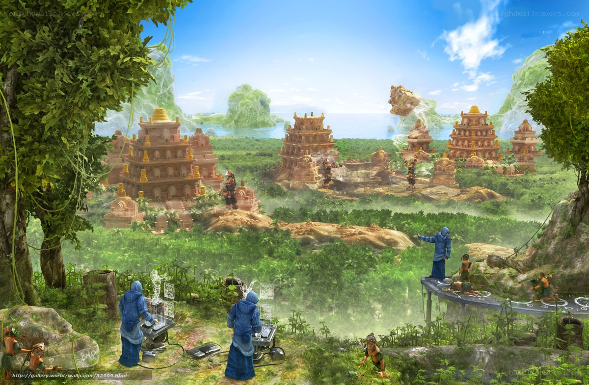 ancient temple ruins in jungle