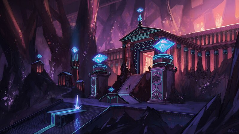 Ancient Temple Ruins — Purple, Mysterious