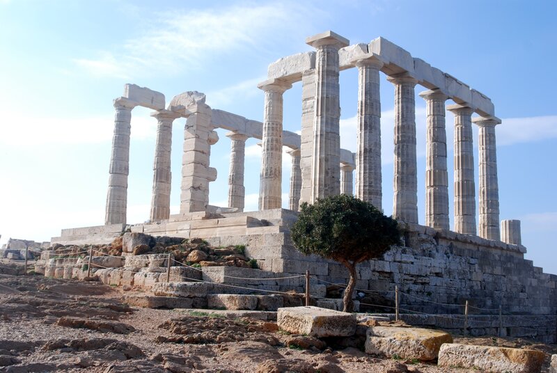 Ancient Temple Ruins — White