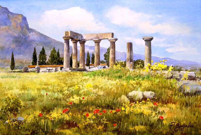 Ancient Temple Ruins — Yellow, Serene, Afternoon